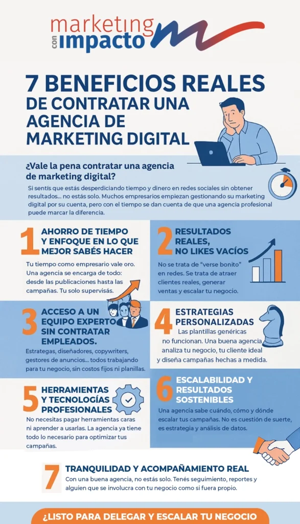 7 Beneficios Reales de Contratar una Agencia de Marketing Digital -  Infografia