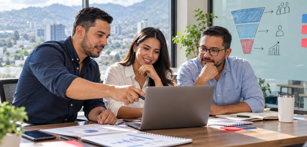 Equipo desarrollando un plan de marketing estratégico para empresas en Honduras