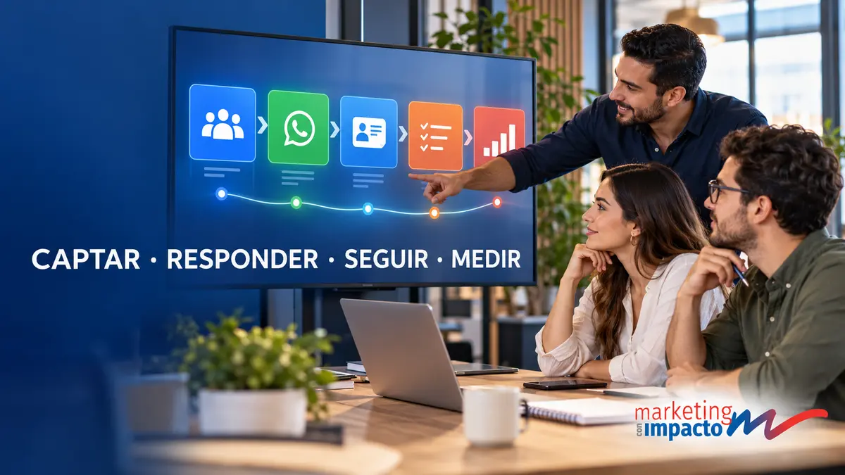 Proceso organizado para captar, responder, dar seguimiento y medir prospectos de WhatsApp